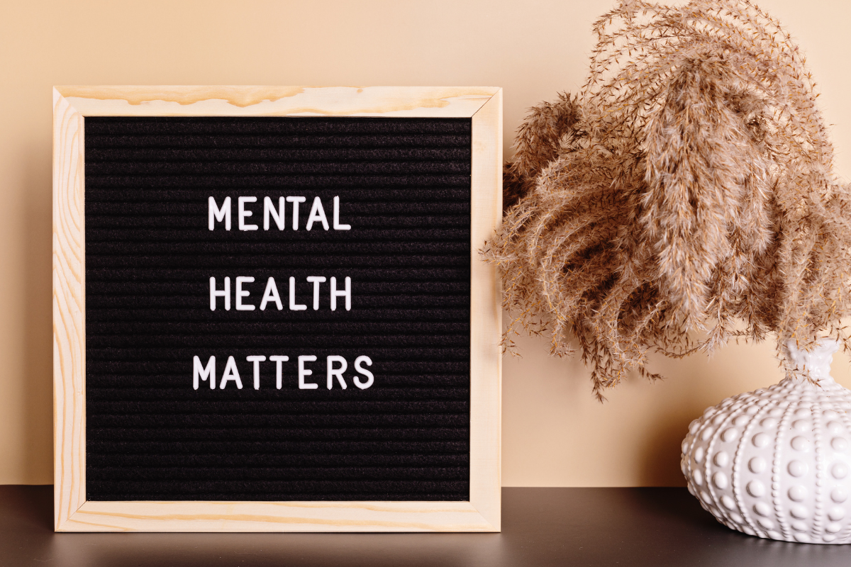 sign with words mental health matters