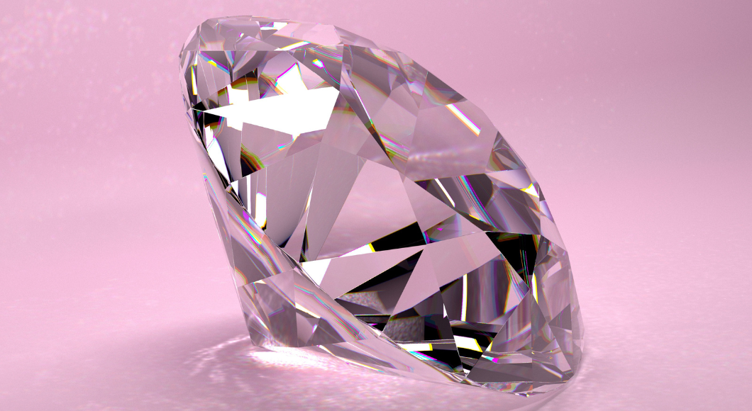 diamond against pink background